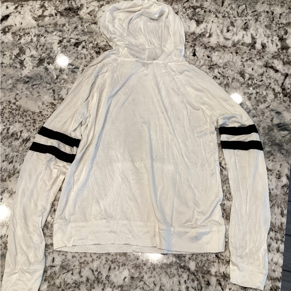 Ambiance, M, Cream Black Sweater w/hood - Picture 2 of 3